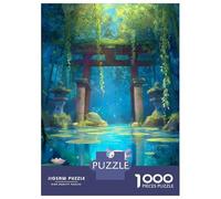 Jigsaw Puzzles for Teenagers 1000 Axolotl in A Japanese Garden Pond Jigsaw Fun Games Perfect Decoration Deal As Gifts for The Whole Family 38x26cm/1000pcs