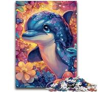 Jigsaw Puzzles for Teenagers 1000 Baby Dolphin Teenager Puzzles,Challenging Game for Is Ideal As A Gift for The Whole Family (75x50cm)