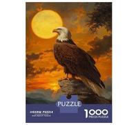 Jigsaw Puzzles for Teenagers 1000 Bald Eagle Sunset Puzzles for Adults Hands-on Game Stress Reliever Help The Brain Exercise 70x50cm/1000pcs