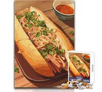 Jigsaw Puzzles for Teenagers 1000 Banh Mi Sandwich with Sauce Challenging Game Toys Analysis And Logic Secret Santa Gifts Size 38x52cm