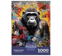 Jigsaw Puzzles for Teenagers 1000 Banksy Style Gorilla Art Puzzle for Adults Toy Wall Decor Stress Reliever Help The Brain Exercise 70x50cm/1000pcs