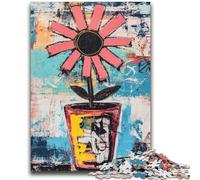 Jigsaw Puzzles for Teenagers 1000 Basquiat Flowers 1000 Pieces for Teenagers,Quiz Game Wall Decoration Unique Birthday And Xmas Gifts (75x50cm)