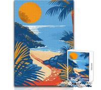 Jigsaw Puzzles for Teenagers 1000 Beach Path Minimalist Unique Challenge Game Family Activities Gift Birthday Size 38x52cm