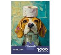 Jigsaw Puzzles for Teenagers 1000 Beagle with Toilet Paper Crown Puzzles for Adults DIY Toys Birthday Present Deal As Gifts for The Whole Family 70x50cm/1000pcs