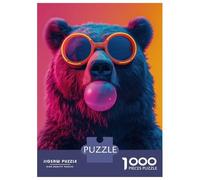 Jigsaw Puzzles for Teenagers 1000 Bear Bubblegum Neon Puzzle for Adults Toy Wall Decor Stress Reliever Help The Brain Exercise 52x38cm/1000pcs