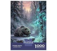 Jigsaw Puzzles for Teenagers 1000 Bear in A Snowy Forest Adult Jigsaw Puzzle Relax Games Difficult Challenge Unique Birthday And Gifts 38x26cm/1000pcs