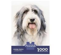 Jigsaw Puzzles for Teenagers 1000 Bearded Collie Portrait Puzzle for Adults Toy Wall Decor Stress Reliever Help The Brain Exercise 38x26cm/1000pcs