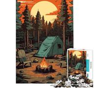 Jigsaw Puzzles for Teenagers 1000 Beautiful Camping Night Fun at Home Activities, Improve Memory Fun Games Suitable for People Aged 14 And Above (50x75cm)