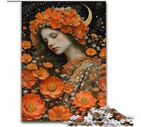 Jigsaw Puzzles for Teenagers 1000 Beautiful Girl with Flowers, for Age 14+ Suitable for Couples Fun at Home Activities, Birthday Present,Travel Gifts (Size 50x75cm)