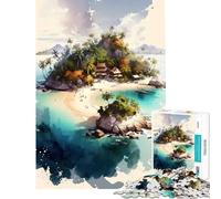 Jigsaw Puzzles for Teenagers 1000 Beautiful Island Fun at Home Activities, Improve Memory Fun Games Suitable for People Aged 14 And Above (50x75cm)