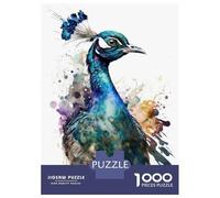 Jigsaw Puzzles for Teenagers 1000 Bird Peacock Watercolor Puzzles for Adults Hands-on Game Stress Reliever Help The Brain Exercise 70x50cm/1000pcs