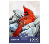 Jigsaw Puzzles for Teenagers 1000 Bird Red Cardinal Animal Jigsaws for Adults Brain Teaser Game Presents for Women Unique Birthday And Gifts 38x26cm/1000pcs