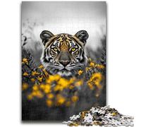 Jigsaw Puzzles for Teenagers 1000 Black And White Tiger for Age 14 Years And over Family Games Christmas Game Presents for Women 50x75cm