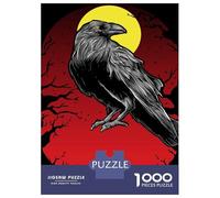 Jigsaw Puzzles for Teenagers 1000 Black Crows Moonlight Puzzle for Adults Toy Wall Decor Stress Reliever Help The Brain Exercise 38x26cm/1000pcs