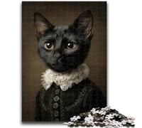 Jigsaw Puzzles for Teenagers 1000 Black Noble Cat for Age 14+ Brain Teaser Game Best Gift for Adults And Teenagers 50x75cm
