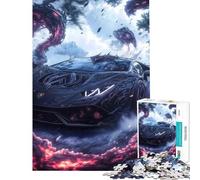 Jigsaw Puzzles for Teenagers 1000 Black Sports Car with Shadows 1000 Jigsaw Puzzle Educational Toy Staycation Kill Time Birthday And Unique Gifts (38x26cm)