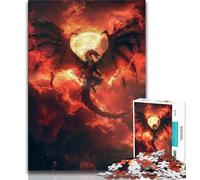 Jigsaw Puzzles for Teenagers 1000 Blood Moon Dragon Adult Jigsaw,Challenging Game Toys Wall Decoration Unique Birthday And Xmas Gifts (size 75x50cm)