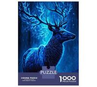 Jigsaw Puzzles for Teenagers 1000 Blue Deer Mystical Adult Puzzles Hands-on Game Pattern Assembly Deal As Gifts for The Whole Family 38x26cm/1000pcs