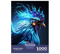 Jigsaw Puzzles for Teenagers 1000 Blue Fire Rooster Monster Teenager Puzzles Relaxing Games Enhance Memory Unique Birthday And Gifts 38x26cm/1000pcs