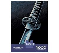 Jigsaw Puzzles for Teenagers 1000 Blue Katana Sword Close-Up Jigsaw Fun Games Perfect Decoration Deal As Gifts for The Whole Family 52x38cm/1000pcs