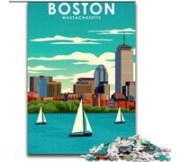 Jigsaw Puzzles for Teenagers 1000 Boston Massachusetts, Educational Toys for Is Ideal As A Gift for The Whole Family for And 14 Years Old 26x38cm
