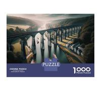 Jigsaw Puzzles for Teenagers 1000 Bridge Over River with Boats Jigsaw Fun Games Perfect Decoration Deal As Gifts for The Whole Family 52x38cm/1000pcs