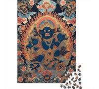 Jigsaw Puzzles for Teenagers 1000 Buddhist Deity Painting Adult Puzzles Hands-on Game Pattern Assembly Deal As Gifts for The Whole Family 38x26cm/1000pcs