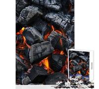 Jigsaw Puzzles for Teenagers 1000 Burning Charcoal Coal Fun Games Stress Reliever Home Decoration Toys Every Piece Is Unique - (38x52cm)