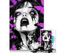 Jigsaw Puzzles for Teenagers 1000 Butterfly Swarm Gothic Vibes Tight Cut Fun Creative Brain Play Relax Fun Time Xmas Art Gift (38x26cm)