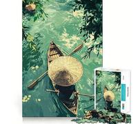 Jigsaw Puzzles for Teenagers 1000 Canoe on Tranquil Waters Tight Cut Fun Creative Brain Play Relax Fun Time Xmas Art Gift (38x26cm)