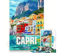 Jigsaw Puzzles for Teenagers 1000 Capri Island Italy Tight Cut Fun Creative Brain Play Relax Fun Time Xmas Art Gift (38x52cm)