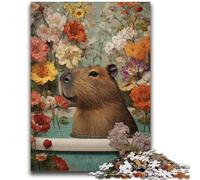 Jigsaw Puzzles for Teenagers 1000 Capybara in The Bathtub Toys Educational Games Stress Relieving Suitable for Desktop Decoration 26x38cm