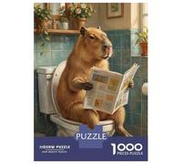 Jigsaw Puzzles for Teenagers 1000 Capybara Reading Newspaper on Toilet Jigsaws for Adults DIY Toys Analysis And Logic Help The Brain Exercise 70x50cm/1000pcs