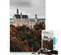 Jigsaw Puzzles for Teenagers 1000 Castle Neuschwanstein Tight Cut Fun Creative Brain Play Relax Fun Time Xmas Art Gift (38x26cm)