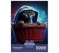 Jigsaw Puzzles for Teenagers 1000 Cat Horror Puzzle for Adults Toy Wall Decor Stress Reliever Help The Brain Exercise 52x38cm/1000pcs