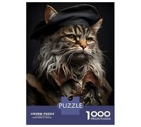 Jigsaw Puzzles for Teenagers 1000 Cat Pirate Portrait Jigsaws for Adults Brain Teaser Game Presents for Women Unique Birthday And Gifts 38x26cm/1000pcs