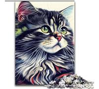 Jigsaw Puzzles for Teenagers 1000 Cat Pop Art Animal Face, Train Your Brain And Hands Unique Birthday And Gifts for Age 14+ (Size 26x38cm)