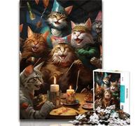 Jigsaw Puzzles for Teenagers 1000 Cats Party Teenager Jigsaw,Educational Stress Relief Toy Gifts for Friends And Family (size 75x50cm)