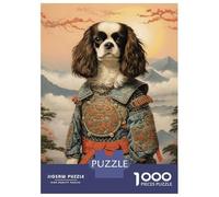 Jigsaw Puzzles for Teenagers 1000 Cavalier Dog The Samurai Adult Jigsaw Puzzle Hands-on Game Enhance Memory for Birthday, Chrismas 70x50cm/1000pcs