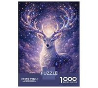 Jigsaw Puzzles for Teenagers 1000 Celestial Deer in Starry Sky Adult Puzzles Hands-on Game Pattern Assembly Deal As Gifts for The Whole Family 52x38cm/1000pcs
