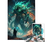 Jigsaw Puzzles for Teenagers 1000 Celestial Titan Versus The Wizard Challenging To Complete A Work of Art Anti-Stress Toys Suitable for Ages 14 And Up (38x52cm)