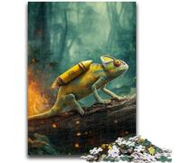 Jigsaw Puzzles for Teenagers 1000 Chameleon in The Forest, Educational Games Home Decoration Suitable for Desktop Decoration 50X75CM