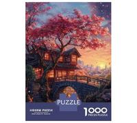 Jigsaw Puzzles for Teenagers 1000 Cherry Blossom Garden Scene Jigsaw for Adults Family Games Pattern Assembly Help The Brain Exercise 70x50cm/1000pcs