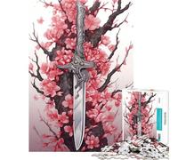 Jigsaw Puzzles for Teenagers 1000 Cherry Blossom Weapon Challenging To Complete But Fun And Humorous Practical Game for 14+ Puzzle Game Offered (38x52cm)