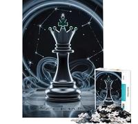 Jigsaw Puzzles for Teenagers 1000 Chess Queen with Constellations And Smoke for Educational Game Challenge Toy Family Games Hand Speed Race Birthday Gifts (Size 75x50cm)