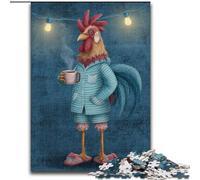 Jigsaw Puzzles for Teenagers 1000 Chicken Drinking Coffee, Educational Games Home Decoration Suitable for Desktop Decoration (Size 50x75cm)