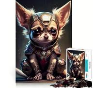 Jigsaw Puzzles for Teenagers 1000 Chihuahua Superhero Exact Cut Play Brain Teaser Gift Calm Play Time Xmas Art Gift (38x52cm)