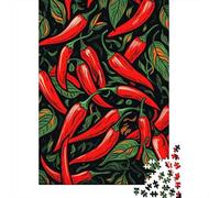 Jigsaw Puzzles for Teenagers 1000 Chili Pepper Illustration Pattern Adult Puzzles Hands-on Game Pattern Assembly Deal As Gifts for The Whole Family 70x50cm/1000pcs
