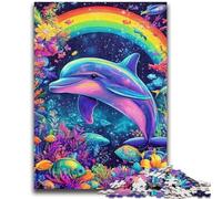 Jigsaw Puzzles for Teenagers 1000 Colorful Magic Dolphin for Age 14 Years And over Family Games Christmas Game Presents for Women 50x75cm