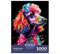 Jigsaw Puzzles for Teenagers 1000 Colorful Poodle Art Puzzles for Adults Hands-on Game Stress Reliever Help The Brain Exercise 52x38cm/1000pcs